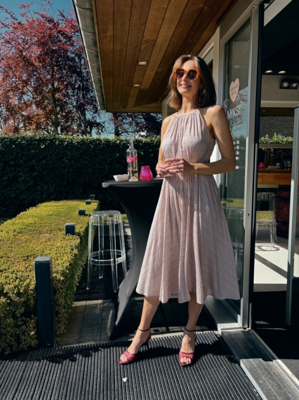 Bella dahl Kleed fijne bandjes halflang