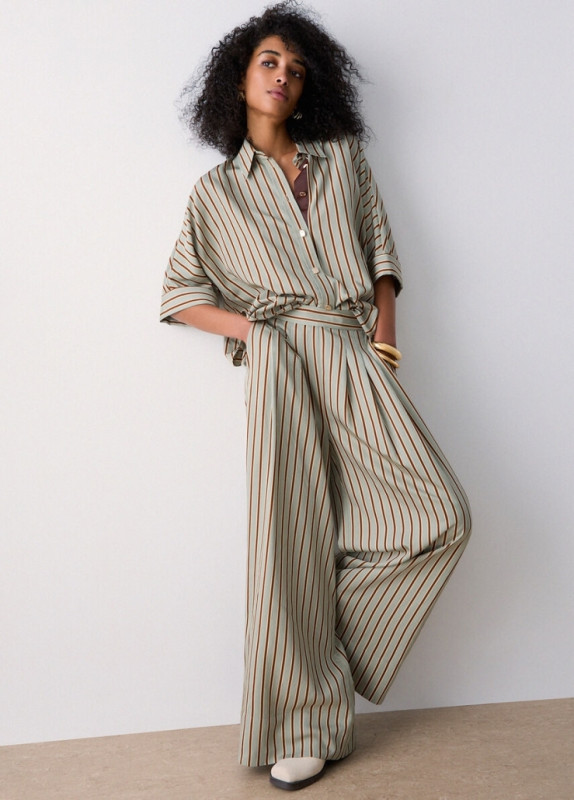 Liu jo hoofdcollectie Broek stripes kaki/geel