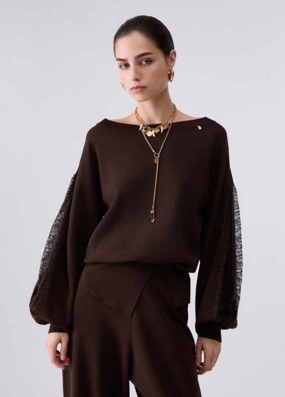Liu jo hoofdcollectie Pull kant op mouw