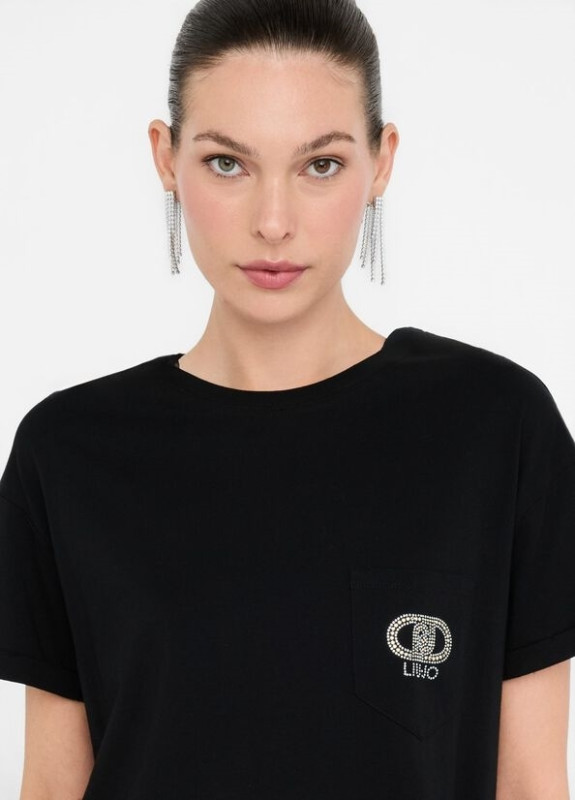 Liu jo jeans blue denim one T-shirt logo