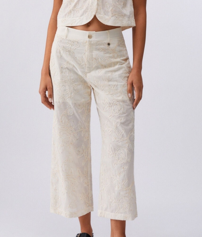 Liu jo jeans white label two Broek broderie