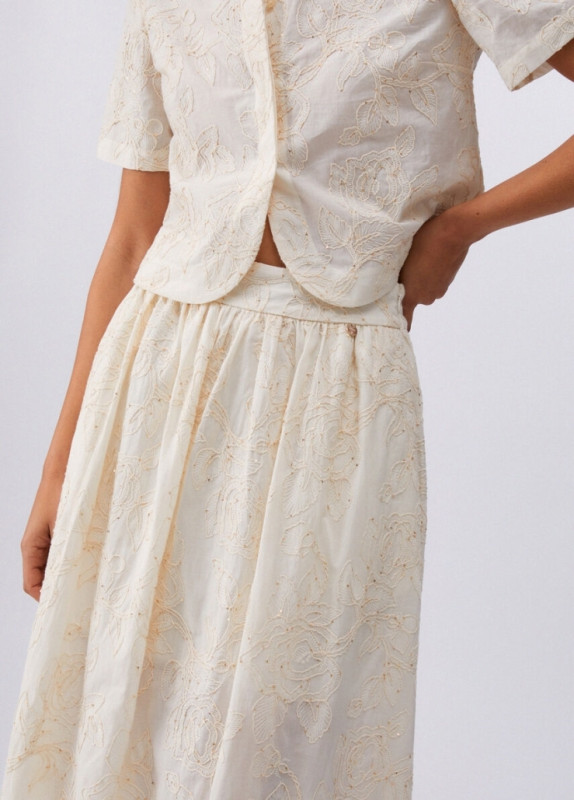 Liu jo jeans white label two Rok halflang broderie