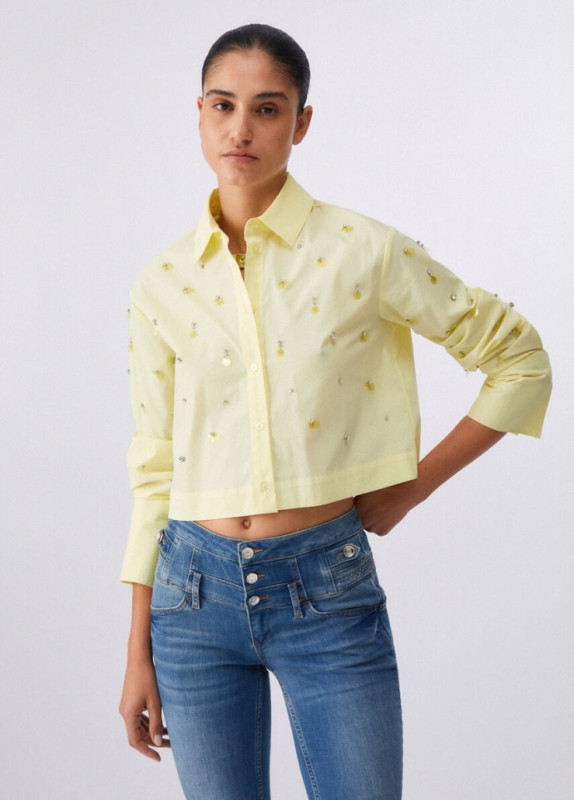 Liu jo jeans white label two Bloes popeline strass