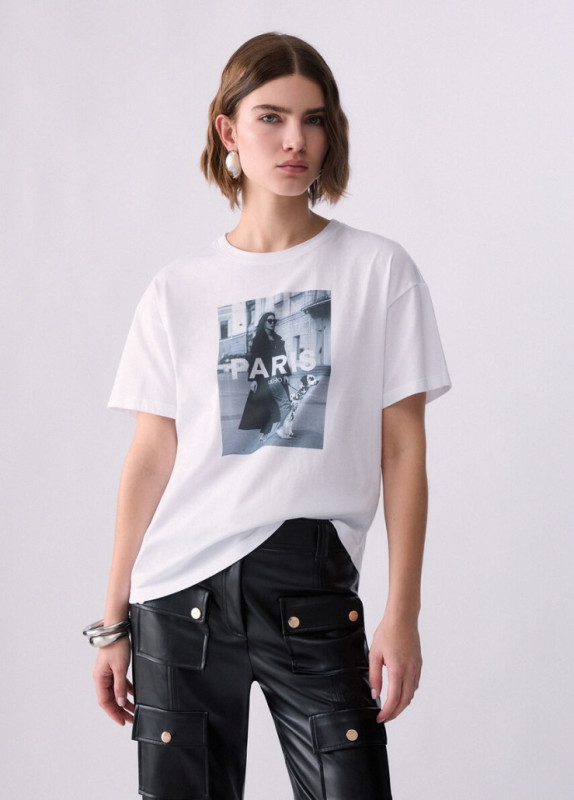 Liu jo jeans white label two T-shirt print paris